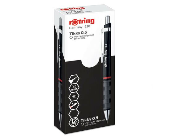 Карандаш механический Rotring Drawing TIKKY Black PCL 0,5 (R1904700), изображение 3 Карандаш механический Rotring Drawing TIKKY Black PCL 0,5 (R1904700), изображение 3