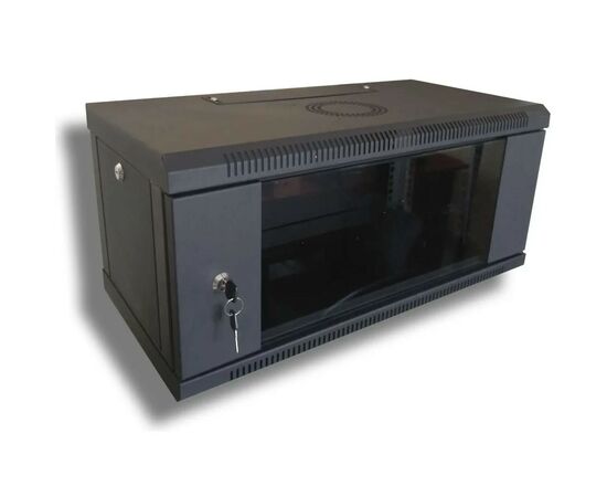 Шафа настінна Hypernet 4U 19" 600x450 (WMNC-4U-FLAT-AC-BLACK)