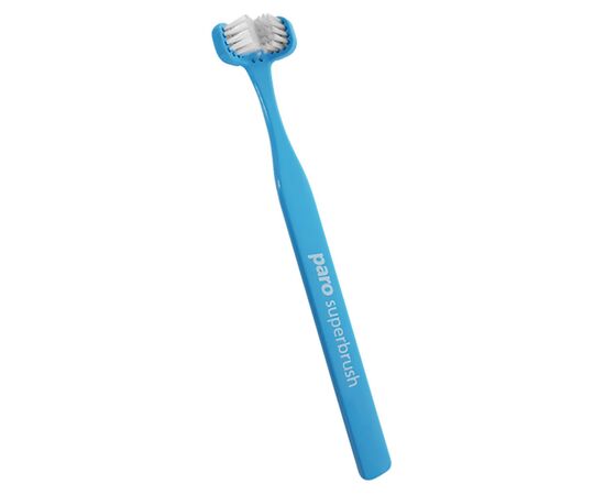 Зубна щітка Paro Swiss Superbrush тристороння блакитна (7610458007242-blue)