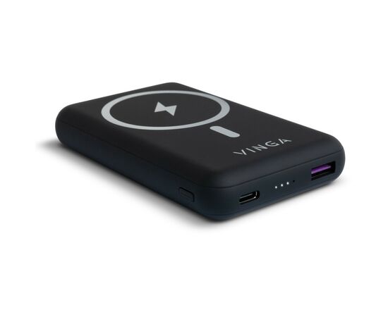 Батарея универсальная Vinga 10000 mAh Wireless Magnetic QC+PD (VPBAMS10BK), изображение 2 Батарея универсальная Vinga 10000 mAh Wireless Magnetic QC+PD (VPBAMS10BK), изображение 2
