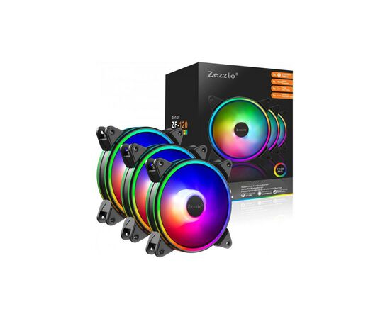 Кулер для корпуса Zezzio ZF-120 FRGB 3 in 1 Kit