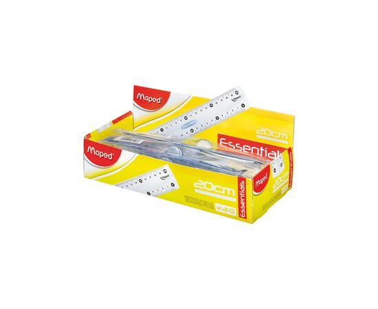 Линейка Maped пластиковая ESSENTIALS, 20см, двухсторонняя шкала, прозрачны (MP.146108), изображение 2 Линейка Maped пластиковая ESSENTIALS, 20см, двухсторонняя шкала, прозрачны (MP.146108), изображение 2