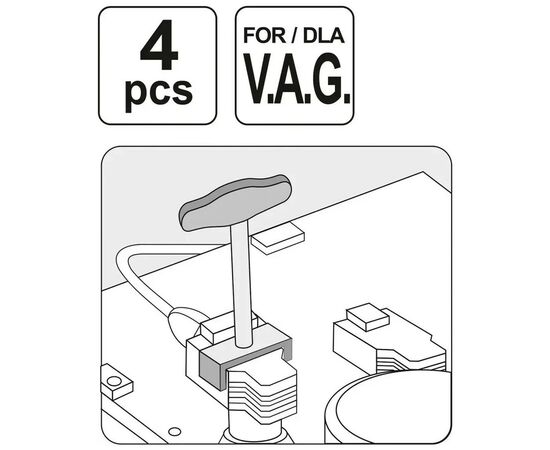 Набір інструментів Yato знімачів для котушок запалювання VAG YT-06205 (YT-06205), зображення 6 Набір інструментів Yato знімачів для котушок запалювання VAG YT-06205 (YT-06205), зображення 6
