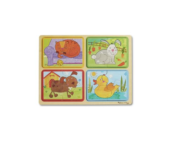 Пазл Melissa&Doug деревянные в футляре "Игривые друзья" (MD31364), изображение 2 Пазл Melissa&Doug деревянные в футляре "Игривые друзья" (MD31364), изображение 2