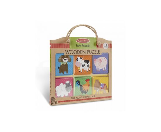 Пазл Melissa&Doug деревянные в футляре "Друзья фермы" (MD31363), изображение 2 Пазл Melissa&Doug деревянные в футляре "Друзья фермы" (MD31363), изображение 2