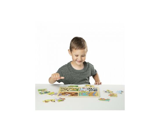 Пазл Melissa&Doug деревянные в футляре "Животные" (MD31362), изображение 2 Пазл Melissa&Doug деревянные в футляре "Животные" (MD31362), изображение 2
