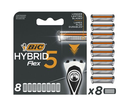 Сменные кассеты Bic Flex 5 Hybrid 8 шт. (3086123675773), изображение 2 Сменные кассеты Bic Flex 5 Hybrid 8 шт. (3086123675773), изображение 2