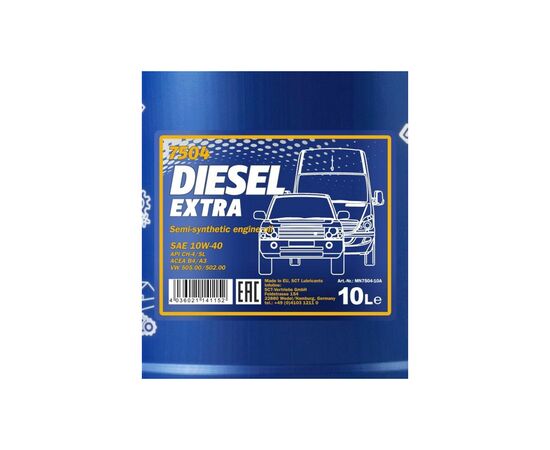 Моторна олива Mannol DIESEL EXTRA 10л 10W-40 (MN7504-10), зображення 2
