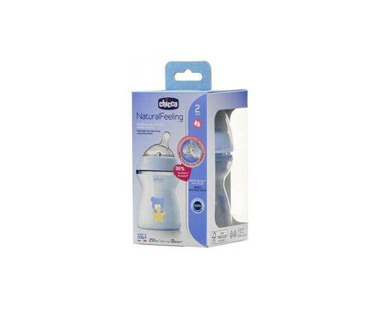 Бутылочка для кормления Chicco Natural Feeling Color 250 мл +2 мес Голубая (81323.20), изображение 8 Бутылочка для кормления Chicco Natural Feeling Color 250 мл +2 мес Голубая (81323.20), изображение 8