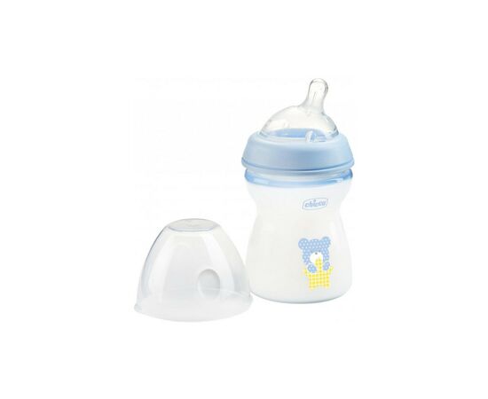 Пляшечка для годування Chicco Natural Feeling Color 250 мл +2 міс Блакитна (81323.20)