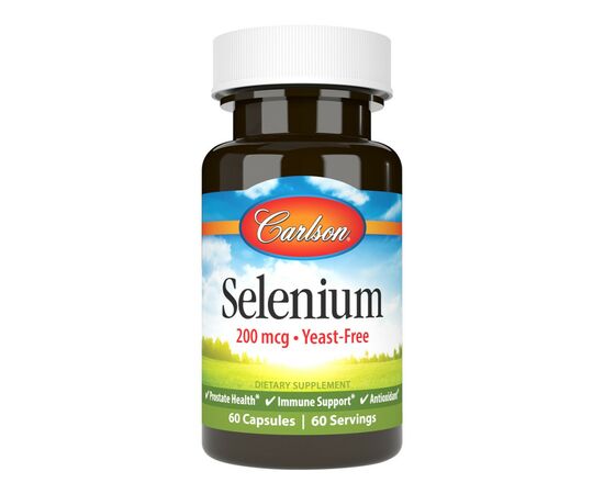 Мінерали Carlson Селен, 200 мкг, Selenium, 60 капсул (CL05280)