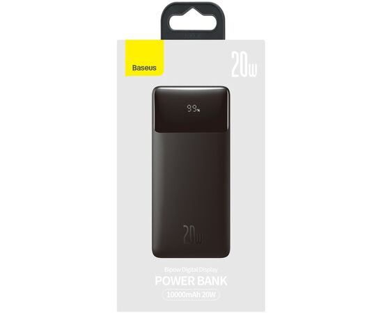 Батарея универсальная Baseus Bipow 10000mAh, PD/20W, QC/3.0, USB-C, 2*USB-A, black (PPDML-L01), изображение 10 Батарея универсальная Baseus Bipow 10000mAh, PD/20W, QC/3.0, USB-C, 2*USB-A, black (PPDML-L01), изображение 10