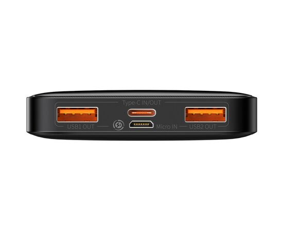 Батарея универсальная Baseus Bipow 10000mAh, PD/20W, QC/3.0, USB-C, 2*USB-A, black (PPDML-L01), изображение 4 Батарея универсальная Baseus Bipow 10000mAh, PD/20W, QC/3.0, USB-C, 2*USB-A, black (PPDML-L01), изображение 4
