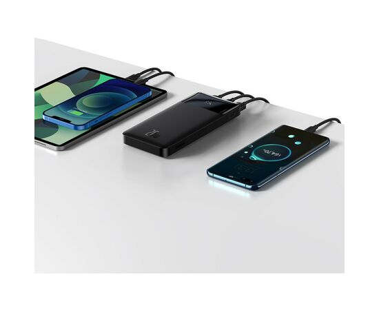 Батарея универсальная Baseus Bipow 10000mAh, PD/20W, QC/3.0, USB-C, 2*USB-A, black (PPDML-L01), изображение 8 Батарея универсальная Baseus Bipow 10000mAh, PD/20W, QC/3.0, USB-C, 2*USB-A, black (PPDML-L01), изображение 8