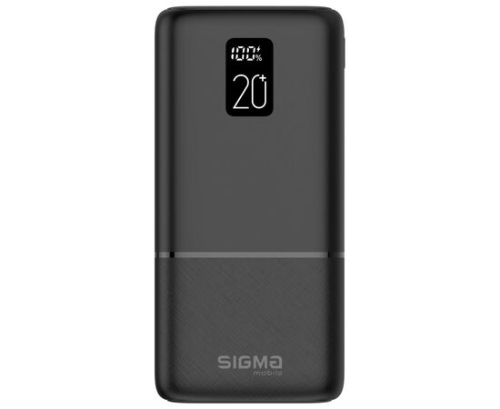Батарея универсальная Sigma X-power SI20A2QL 20000mAh, PD/20W, QC/22.5W, LCD, Type-C, 2* (4827798423813)