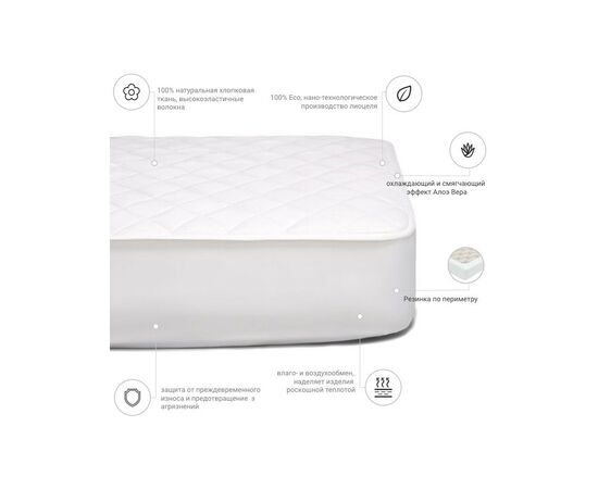 Наматрасник MirSon Natural Line Стандарт Tencel Aloe Vera 982 80x200 см (2200000835505), изображение 3 Наматрасник MirSon Natural Line Стандарт Tencel Aloe Vera 982 80x200 см (2200000835505), изображение 3