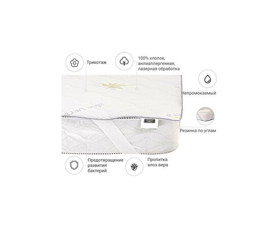 Наматрацник MirSon №1003 Alberto Eco Aloe Vera 140х200 см (2200001490949), зображення 2 Наматрацник MirSon №1003 Alberto Eco Aloe Vera 140х200 см (2200001490949), зображення 2
