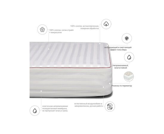 Наматрасник MirSon антиаллергенный DeLuxe Eco Aloe Vera 231 70x140 см (2200000330321), изображение 2 Наматрасник MirSon антиаллергенный DeLuxe Eco Aloe Vera 231 70x140 см (2200000330321), изображение 2
