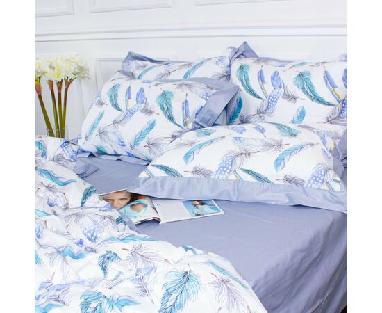 Постільна білизна MirSon Satin print Elit Azure Jay 200х220 (2200005394274)