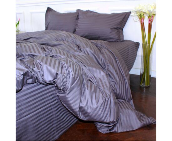 Постільна білизна MirSon Satin Stripe 30-0012 Dark Gray 175х210 двоспальний (2200005251973), зображення 2 Постільна білизна MirSon Satin Stripe 30-0012 Dark Gray 175х210 двоспальний (2200005251973), зображення 2