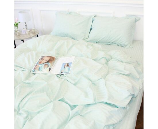 Постельное белье MirSon Satin Stripe 30-0013 Azure 2х143х210 семейный (2200005252420), изображение 3