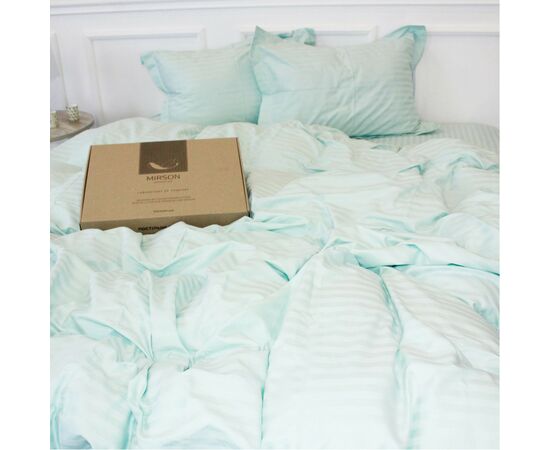Постільна білизна MirSon Satin Stripe 30-0013 Azure 175х210 двоспальний (2200005252390), зображення 2 Постільна білизна MirSon Satin Stripe 30-0013 Azure 175х210 двоспальний (2200005252390), зображення 2