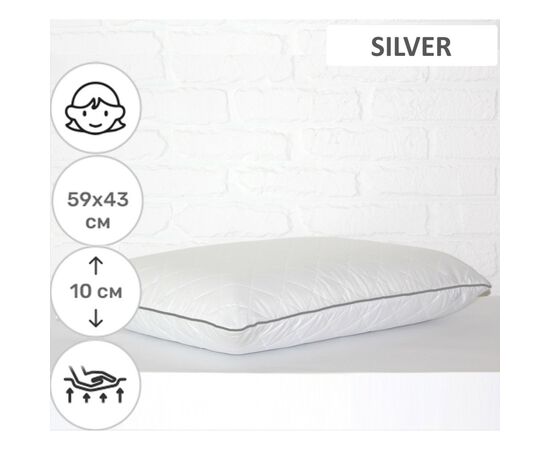 Подушка MirSon ортопедична 6083 Steep Line Silver WoMen 59х43х10 (2200003262377), зображення 2 Подушка MirSon ортопедична 6083 Steep Line Silver WoMen 59х43х10 (2200003262377), зображення 2
