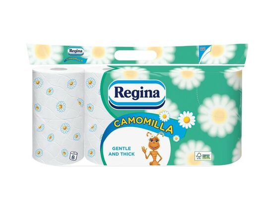 Туалетний папір Regina Camomile FSC Ромашка 18 м 150 відривів 3 шари 8 рулонів (8004260438506)