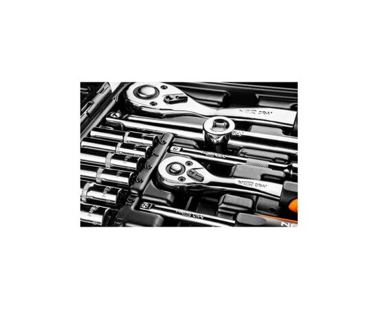 Набор инструментов Neo Tools 1/4, 1/2 CrV, 111 шт. (08-910), изображение 5 Набор инструментов Neo Tools 1/4, 1/2 CrV, 111 шт. (08-910), изображение 5