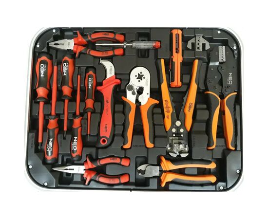 Набор инструментов Neo Tools для електрика, 1000 В, 1/2", 1/4", CrV, 108 шт. (01-310), изображение 2 Набор инструментов Neo Tools для електрика, 1000 В, 1/2", 1/4", CrV, 108 шт. (01-310), изображение 2