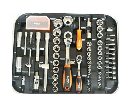 Набор инструментов Neo Tools для електрика, 1000 В, 1/2", 1/4", CrV, 108 шт. (01-310), изображение 3 Набор инструментов Neo Tools для електрика, 1000 В, 1/2", 1/4", CrV, 108 шт. (01-310), изображение 3