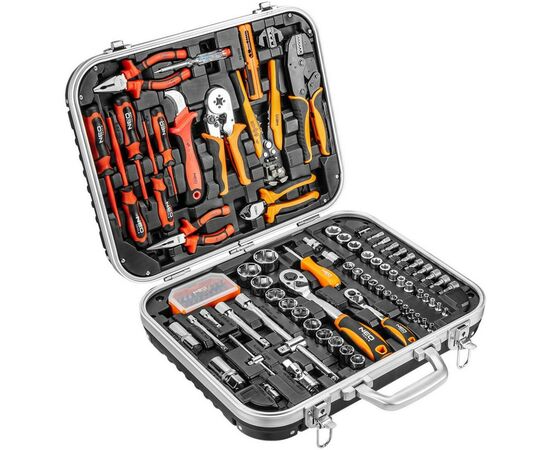 Набор инструментов Neo Tools для електрика, 1000 В, 1/2", 1/4", CrV, 108 шт. (01-310)