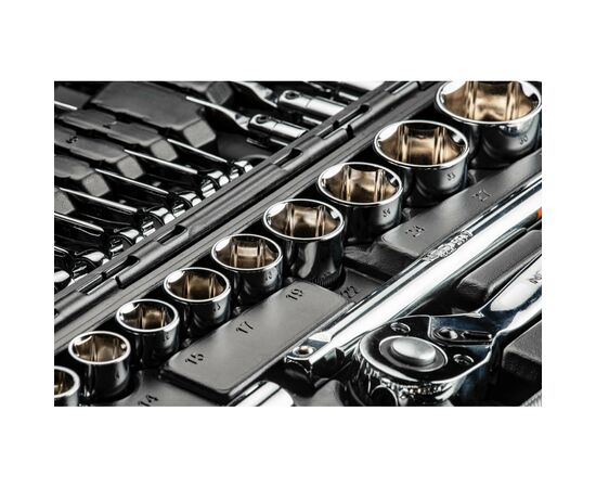 Набор инструментов Neo Tools 1/2", 1/4", CrV, 77 шт. (08-915), изображение 5 Набор инструментов Neo Tools 1/2", 1/4", CrV, 77 шт. (08-915), изображение 5