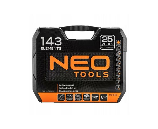 Набор инструментов Neo Tools 143 шт. (08-945), изображение 2 Набор инструментов Neo Tools 143 шт. (08-945), изображение 2