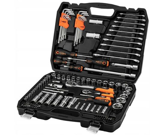 Набор инструментов Neo Tools 1/2", 1/4", 150 шт. (10-210), изображение 2 Набор инструментов Neo Tools 1/2", 1/4", 150 шт. (10-210), изображение 2