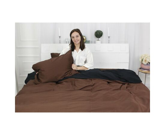 Постільна білизна MirSon King Size Сатин Premium 0211+0055 Dark Chocolate 220х240 (2200001169616), зображення 2 Постільна білизна MirSon King Size Сатин Premium 0211+0055 Dark Chocolate 220х240 (2200001169616), зображення 2