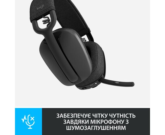 Наушники Logitech Zone Vibe 100 Wireless Graphite (981-001213), изображение 3 Наушники Logitech Zone Vibe 100 Wireless Graphite (981-001213), изображение 3