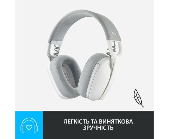 Наушники Logitech Zone Vibe 100 Wireless Off-White (981-001219), изображение 7 Наушники Logitech Zone Vibe 100 Wireless Off-White (981-001219), изображение 7