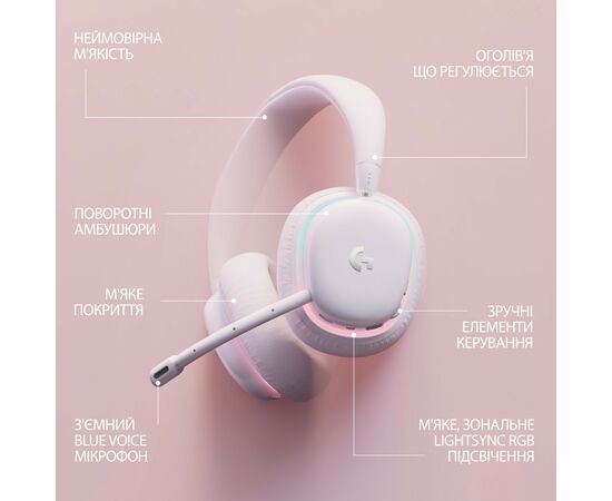 Наушники Logitech G735 Wireless Gaming Headset Off-White (981-001083), изображение 7 Наушники Logitech G735 Wireless Gaming Headset Off-White (981-001083), изображение 7