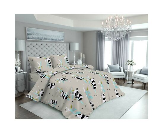 Постельное белье MirSon Бязь 17-0504 Panda is gray King Size (2200003617306)