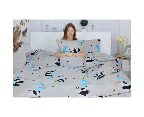Постельное белье MirSon Бязь 17-0504 Panda is gray Двуспальный (2200003617016), изображение 3