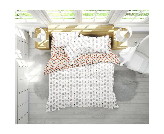 Постільна білизна MirSon Бязь 17-0529 Bunnies white King Size (2200003674309)