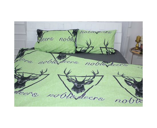Постельное белье MirSon Бязь Ranforce Elite 17-0515 Noble deers lime Двуспальный (2200004672182)