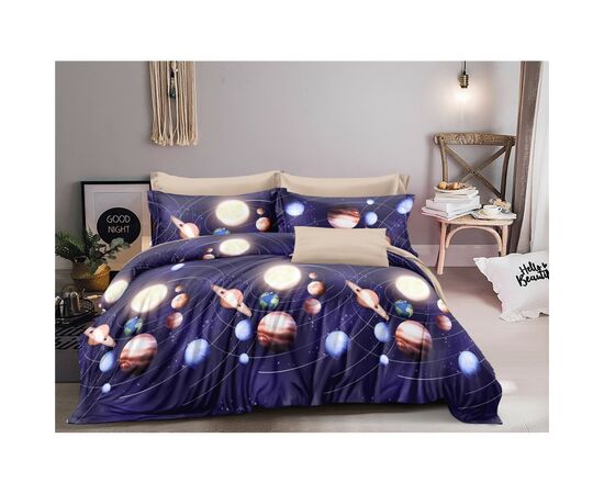 Постільна білизна MirSon Сатин 22-1282 Night Space King Size (2200003587043)