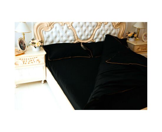 Постельное белье MirSon Сатин Premium Corner Black Pearl 160x220 (2200001484344)