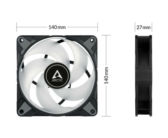 Кулер для корпуса Arctic P14 PWM PST A-RGB (3-fan pack ) (ACFAN00257A), изображение 4 Кулер для корпуса Arctic P14 PWM PST A-RGB (3-fan pack ) (ACFAN00257A), изображение 4