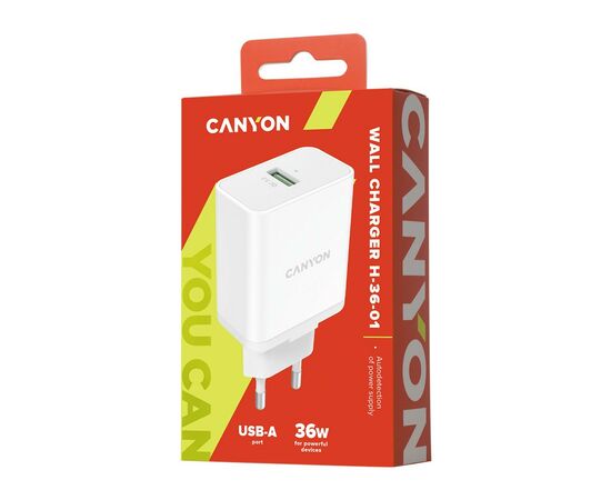 Зарядное устройство Canyon QC3.0 36W WALL Charger (CNE-CHA36W01), изображение 4 Зарядное устройство Canyon QC3.0 36W WALL Charger (CNE-CHA36W01), изображение 4