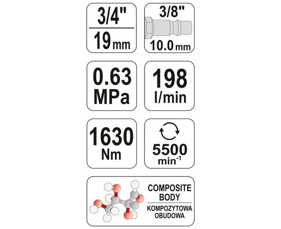 Гайковерт Yato пневматический YT-09571 (YT-09571), изображение 6 Гайковерт Yato пневматический YT-09571 (YT-09571), изображение 6
