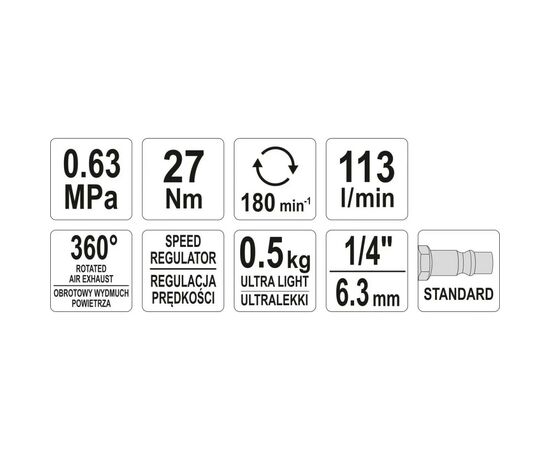 Гайковерт Yato пневматический YT-09795 (YT-09795), изображение 4 Гайковерт Yato пневматический YT-09795 (YT-09795), изображение 4