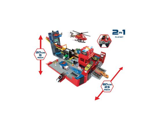 Игровой набор Dickie Toys 2 в 1 Пожарная машина. Разверни город (3719005), изображение 2 Игровой набор Dickie Toys 2 в 1 Пожарная машина. Разверни город (3719005), изображение 2